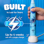 Oral-B iO Kids Limited Rechargeable Electric Powered Toothbrush, Stitch - Automatic Pressure Sensor - 3 Cleaning Settings - Music Timer - 28 Day Battery Life - Travel Case