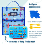 Wildkin Kids Insulated Lunch Bag – Keeps Food Hot or Cold, Easy-Clean Lining and BPA-free for Boys & Girls, Ideal for School, Travel & Daycare - Trains, Planes and Trucks