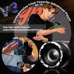 MAGICYOYO V3 Yoyo for Kids 8-12 or Above, Responsive Yoyo Professional with Dual Function, Professional Trick Yo yo for Adults with 12 Yo-yo Strings, KK Bearing, Bearing Puller, Axle,Case Bag -Black