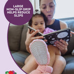 Fruit of the Loom Cozy Thermal Wrap Booties with Non-Slip Grips for Baby & Toddler Girls, Boys, Unisex - Rosé Sherpa (12-18 Months)