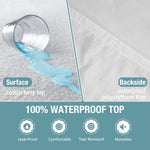 Bedecor King Mattress Protector - Waterproof Fitted Leak Proof Cotton Terry Cover, Washable and Breathable for Adults, Kids, and Pets, Fits 9-18 Inch Deep