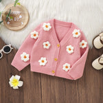 Toddler Baby Girl Sweater Floral Cardigan Knit Long Sleeve Coat Cute Fall Winter Outfits Clothes Infant Newborn (Pink, 6-9 Months)