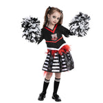 Spooktacular Creations Kids Halloween Cheerleader Costume, Zombie Cheerless Costume for Girls, Dead Cheer Outfit Toddlers for Halloween Scary Spiritless Dress Up Parties, S