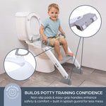 Dreambaby Toddler Toilet Seat with Steps - Adjustable Potty Seat with Splash Guard, Potty Topper with Ladder, Ergonomic Handles, Non-Slip Pads