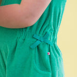 RuffleButts Girls Terry Cover-Up Romper - Bright Green, 2T