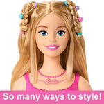 Barbie Doll Styling Head, Blond Hair with 20 Colorful Accessories, Doll Head for Hair Styling