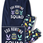 The Children's Place Unisex Baby Family Matching Easter Snug Fit Cotton Pajamas, Navy Egg Hunting Squad, 6