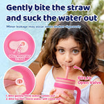 Tronco 14 oz Kids Insulated Tumbler with Handle & Spill Resistant Flexible Straw, BPA-Free Stainless Steel Toddler Cups with Lids, Splash-Proof Kid Drinking Cup Travel Mugs, Easy to Clean