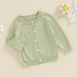Toddler Baby Girl Sweater Floral Cardigan Knit Long Sleeve Coat Cute Fall Winter Outfits Clothes Infant Newborn (Green, 0-6 Months)