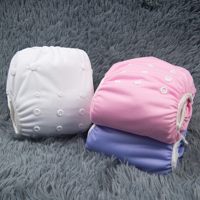 ALVABABY Swim Diapers 3pcs Reuseable Washable & Adjustable for Swimming Lesson & 0-2 Years Purple White Pink 3SWB17