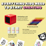 Stickerbox – Voice-Powered Custom Sticker Printer Maker | Ink-Free Thermal Printing Machine | BPA & BPS-free & Kids Safe AI | School Art Gift Stuff for Teens | Mini Sticker Printer for Kids Ages 5+