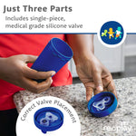 Re-Play Spill-Proof Sippy Cups for Toddlers - Kids Reusable 10 Oz Set of 4, Dishwasher & Microwave Safe, Made in USA, True Blue