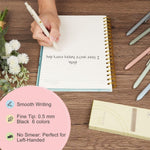 Ddaowanx Gel Pens, 6 Pcs 0.5mm Quick Dry Black Ink Pens Fine Point Smooth Writing Pens, Cute Office School Supplies Gifts for Women