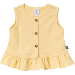 Modern Moments by Gerber Baby Girls' Sleeveless Peplum Tops and Shorts Set, Ivory Lemon Vines/Light Yellow, 3-6 Months