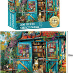 500 Piece Puzzle for Adults Jigsaw Puzzles Cat Puzzles, Book House Puzzles for Elderly Kids Teens, Artistic Decorations, Educational Toys Challenging Activity Gift Family Puzzle Lovers for Friends