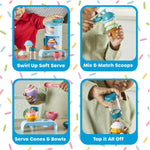 Learning Resources Swirly Scoops Ice Cream Shoppe - Play Food Cones, Pretend Play Kitchen Playset, Preschool Toys, Gifts for Boys and Girls