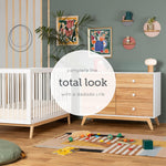dadada Baby Merry 6-Drawer Dresser Modern Nursery Dresser with Natural Wood Fronts, Soft-Close Drawers, Anti-Tip Safety Kit, Baby-Safe Finish Spacious Storage for Nursery & Home (White/Natural)