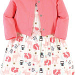 Hudson Baby Baby Girls' Cotton Dress and Cardigan Set