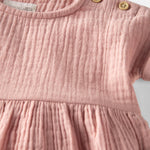 little planet by carter's baby-girls Baby & Toddler Girls' Organic Cotton Dress, Dusty Rose, 3M