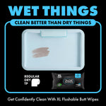 DUDE Baby Wipes - Flushable Baby Wipes Unscented - (6 Pack) 288 Wipes - Extra Large Wet Wipes Flushable - Vitamin-E & Aloe - Septic and Sewer Safe