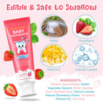 Fluoride-Free Baby Toothpaste for Ages 2-3 – Natural Fruit-Flavored Mild Formula – Pea-Sized Amount for Developing Teeth – 2.1 oz (60g) (1 Pack, Strawberry)