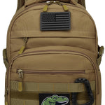 SunForMorning Kids Tactical Backpack Army Molle Bookbag Military Boys Backpack for School, Outdoor, Camping (Includes 2 Patches +1 Carabiner), Brown