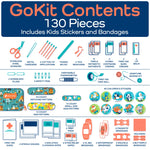 KeepGoing Travel First Aid Kit for Kids – 130 Pc. for Car, Home, Purse, Diaper Bag & Backpack with Latex-Free Bandages - Mini First Aid Kit Travel Size TSA-Approved