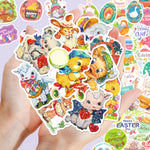 Holographic Easter Stickers, 100 Pcs Cute Easter Egg Stickers Bulk for Kids, Water Bottle Stickers Waterproof Vinyl Phone Skateboard Laptop Stickers, Aesthetic Sticker Packs for Girls Teens