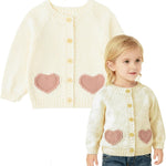 Simplee kids Baby Sweater Cardigan Jacquard Cable-Knit Spring Coat Long Sleeve Cardigan for Baby Girl