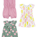 Simple Joys by Carter's Baby Girls' 3-Pack Romper, Sunsuit, and Dress