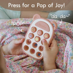 Moonkie Silicone Press Phone Teething Toy for Baby 3 Months+ | Soft BPA-Free Teether with Icon & Number Pop Bubbles | Ideal Gift for Baby Girls