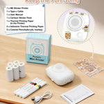 BLESSOURCE AI Mini Sticker Printer for Kids: Voice-to-Sticker, AI Dialogue, Inkless Thermal Printing, BPA & BPS-Free, Portable Sticker Maker Machine for Home & DIY, Creative Gift Set for Kids Ages 5+