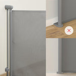 Momcozy Auto Lock Retractable Baby Gate, Safety Gate for Baby and Pet, 33” Tall, Extends to 55” Wide, Mesh Safety Dog Gate for Stairs, Indoor, Outdoor, Doorways, Hallways
