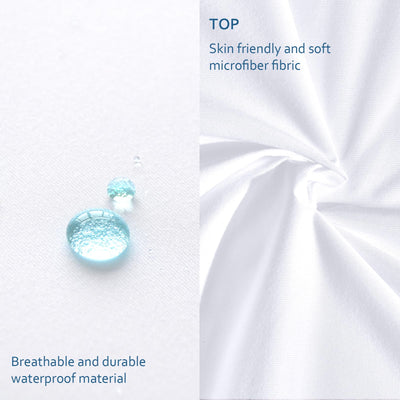 Moonsea Queen Size Mattress Protector Waterproof,Mattress Cover Protector, Smooth Top Mattress Protector for Kids, Breathable Skin Friendly and Noiseless Fitted Sheet Queen Size,Polyester