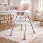 Dream On Me TableTalk 2-in-1 High Chair for Baby & Toddler – Convertible High Chair to Junior Chair, Removable Padded Seat, Dual Dishwasher-Safe Trays, Styrdy Steel Frame, Quick Folding Design – Pink