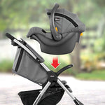Chicco KeyFit Infant Car Seat and Base, Rear-Facing Seat for Infants 4-22 lbs., Includes Infant Head and Body Support, Compatible with Chicco Strollers, Baby Travel Gear, Encore/Black/Grey