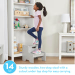Melissa & Doug Kids Furniture Wooden Step Stool - Gray