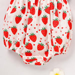 ZOELNIC Baby Girl Summer Clothes Newborn Girl Outfits Cute Strap Baby Girl Romper Jumpsuit Bodysuit Strawberry 3-6 Months