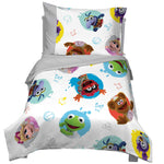 Disney Muppet Babies Friendship Turquoise, Grey, Yellow, Orange and White 4 Piece Toddler Bed Set