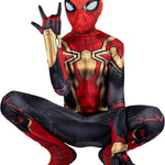Marvel Integrated Spider-Man Official Youth Deluxe Zentai Costume - Stretch Spandex with Hidden Zippers and Wrist Slits (M) Multi