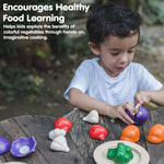 PlanToys 5 Wooden, Colorful Vegetable (Veggie) Food Playset (3431) | Sustainably Made from Rubberwood and Non-Toxic Paints and Dyes.
