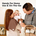 KeaBabies Organic Cotton Burp Cloths Baby Girl, Boy - 6-Pack Large Burping Clothes for Babies, Spit Up Rags, Super Soft & Absorbent Newborn Wash Towels, Gender Neutral, Non-Shrink (Stria, Rosewood)