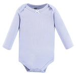 Hudson Baby baby girls Cotton Long-sleeve Bodysuits and Toddler T Shirt Set, Blue Toile 5-pack, 6-9 Months US