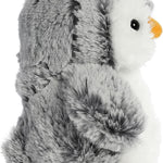 Aurora® Playful Pompom Penguin™ Mini Stuffed Animal - Vibrant Companions - Endless Fun - Gray 6 Inches
