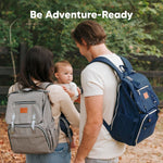 KeaBabies Baby Diaper Bag Backpack with Changing Pad - Waterproof Baby Bag for Mom and Dad, Insulated Bottle Pockets, Durable Toddler, Twin, Boy Girl Diaper Backpack for Travel, Large (Navy Blue)
