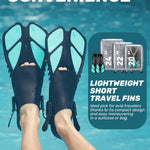 CAPAS Snorkel Fins, Swim Fins Travel Size Short Adjustable for Snorkeling Diving Adult Men Women Kids Open Heel Swimming Flippers