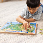 Melissa & Doug USA Map Sound Puzzle - Wooden Puzzle with Sound Effects (40 pcs)
