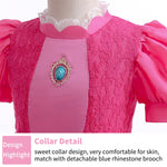 TYHTYM Princess Costumes Little Girls Super Cosplay Dress Up Fancy Halloween Birthday with Crown Gloves (Hot pink, 3-4 T)