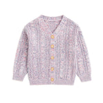 Curipeer Baby Girls Cable Knitted Cardigan Multicolored Toddler Girls Outfits Sweaters for Autumn and Spring 3T Pink-Purple