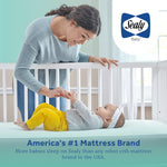 Sealy Baby OptiCool Breathable Crib Mattress, GREENGUARD GOLD Certified, Made in USA, Toddler Bed Fit, 2 Stage Cooling Memory Foam, Non Toxic, Airy Cotton Cover, Safety & Quality Tested, 52x28"